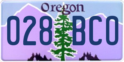 OR license plate 028BCO
