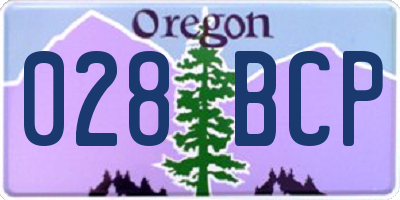 OR license plate 028BCP