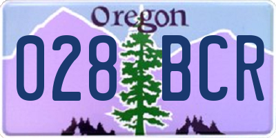 OR license plate 028BCR