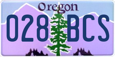 OR license plate 028BCS
