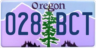 OR license plate 028BCT