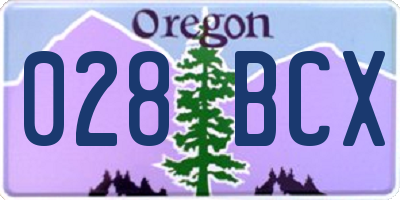 OR license plate 028BCX