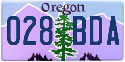 OR license plate 028BDA
