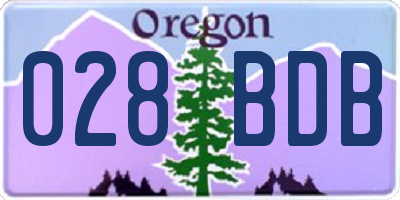 OR license plate 028BDB