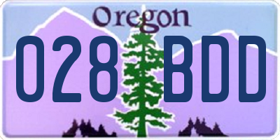 OR license plate 028BDD