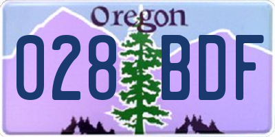 OR license plate 028BDF