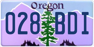OR license plate 028BDI