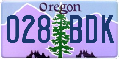 OR license plate 028BDK