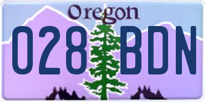 OR license plate 028BDN