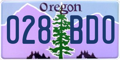 OR license plate 028BDO