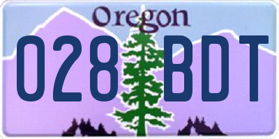 OR license plate 028BDT