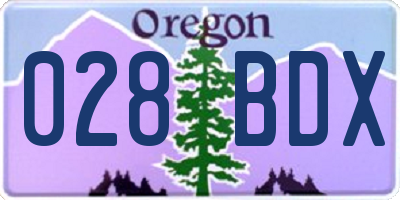 OR license plate 028BDX