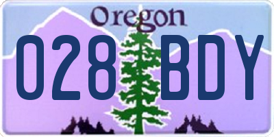 OR license plate 028BDY
