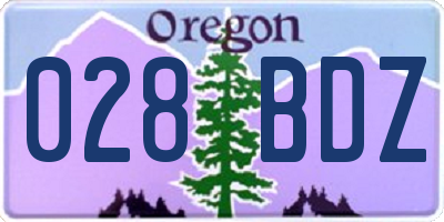 OR license plate 028BDZ