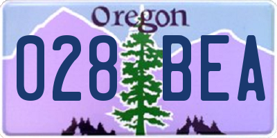 OR license plate 028BEA