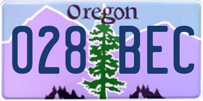 OR license plate 028BEC