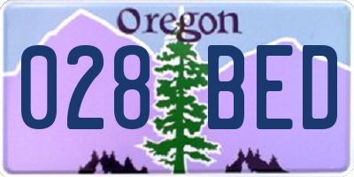OR license plate 028BED