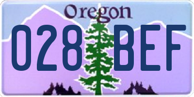 OR license plate 028BEF