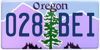 OR license plate 028BEI