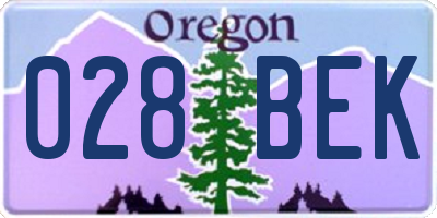 OR license plate 028BEK