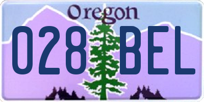 OR license plate 028BEL