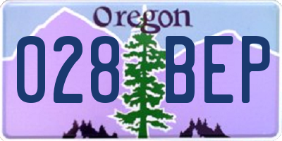 OR license plate 028BEP