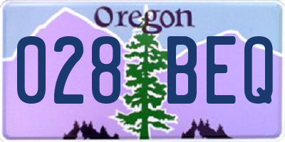OR license plate 028BEQ