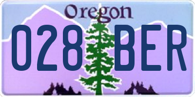 OR license plate 028BER