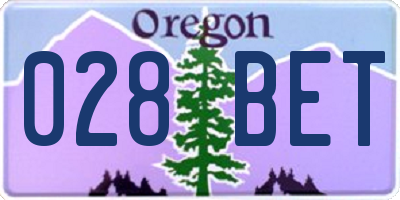 OR license plate 028BET