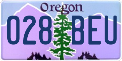 OR license plate 028BEU