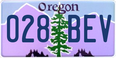 OR license plate 028BEV