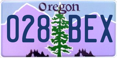 OR license plate 028BEX