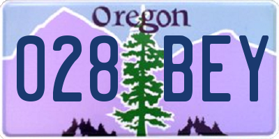 OR license plate 028BEY
