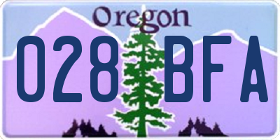 OR license plate 028BFA