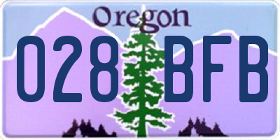 OR license plate 028BFB