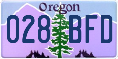 OR license plate 028BFD