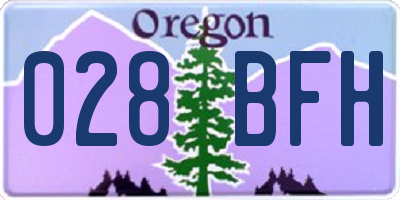 OR license plate 028BFH