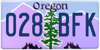 OR license plate 028BFK