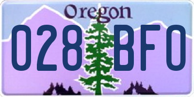 OR license plate 028BFO