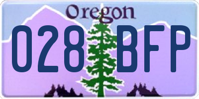 OR license plate 028BFP