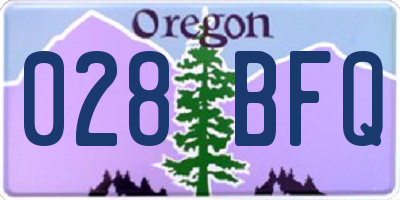 OR license plate 028BFQ
