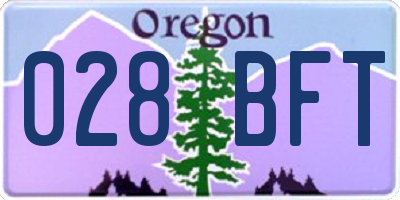 OR license plate 028BFT