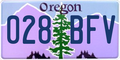 OR license plate 028BFV