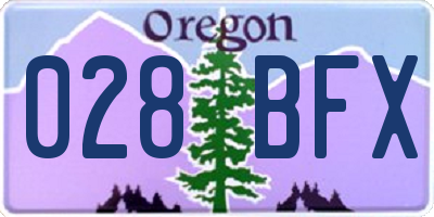 OR license plate 028BFX