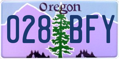 OR license plate 028BFY
