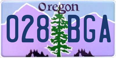 OR license plate 028BGA