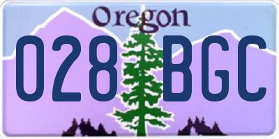 OR license plate 028BGC