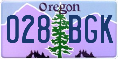 OR license plate 028BGK