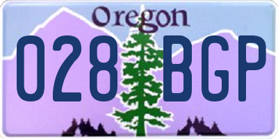 OR license plate 028BGP