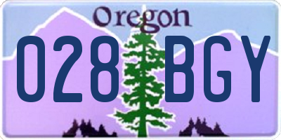 OR license plate 028BGY